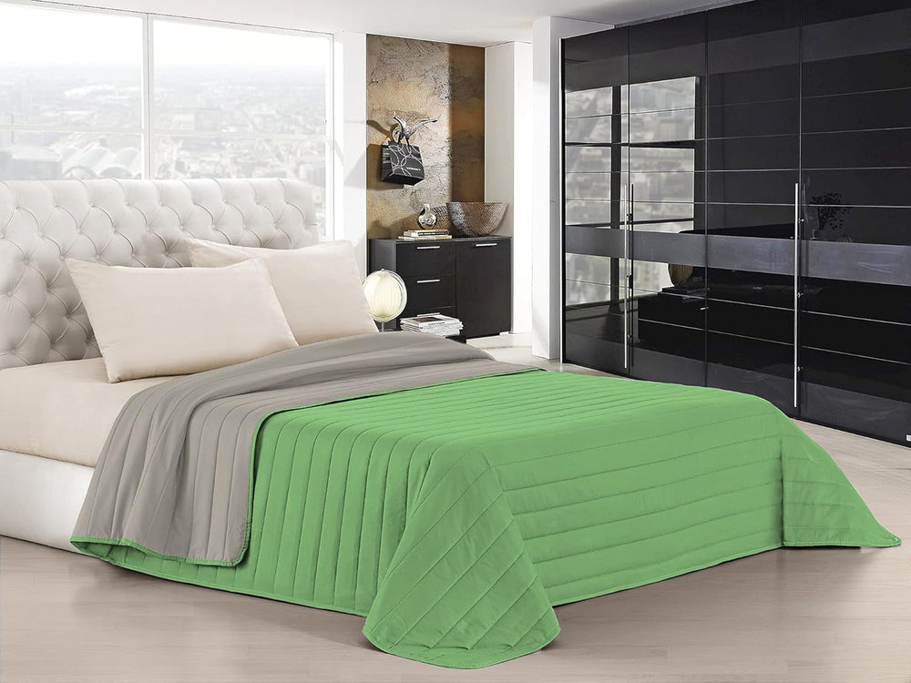 Włoska pościel Estivo łóżko pojedyncze, pościel, Aqua, 170 X 270 Cm Kołdry i kołdry Naty Shop Zielony/jasnoszary Matrimoniale, 260X270 Cm
