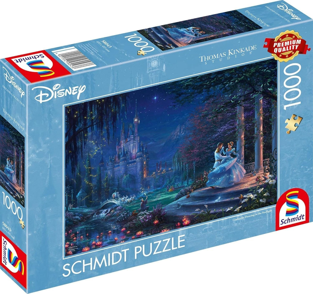 Schmidt Spiele 58043 Thomas Kinkade, Disney, Kopciuszek tańczący w świetle gwiazd, układanka 1000 elementów, kolorowa Puzzle Naty Shop
