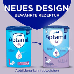 Aptamil HA 1 - Mieszanka dla niemowląt od urodzenia, z DHA, bez laktozy, bez oleju palmowego, żywność dla niemowląt, mleko w proszku, 1 x 800 g