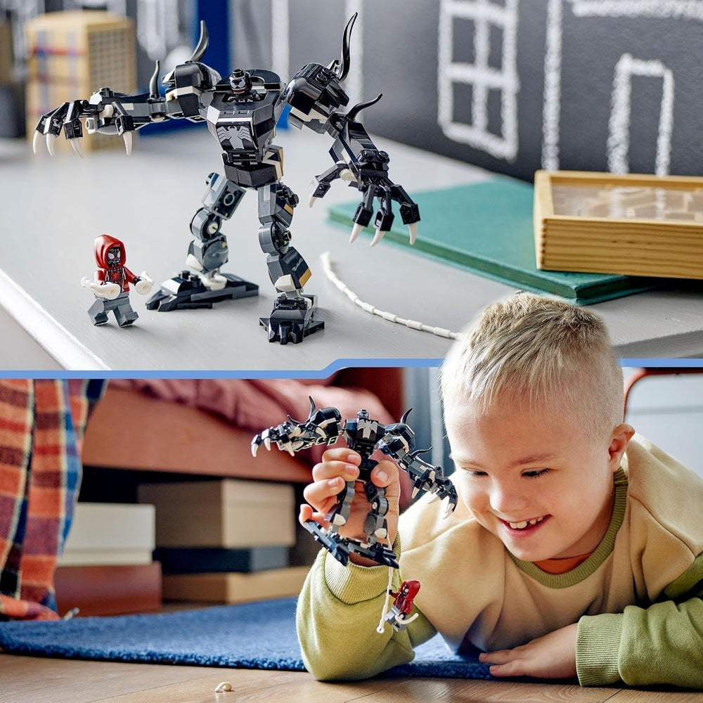 LEGO Marvel Venom Mech kontra. Miles Morales Ruchome figurki dla dzieci Zestaw Spider-Mana z pojedynkiem superbohaterów Mini figurki Zabawka na prezent dla chłopców i dziewcząt w wieku 6 lat 76276 Zestawy do budowania Besuche den LEGO-Store
