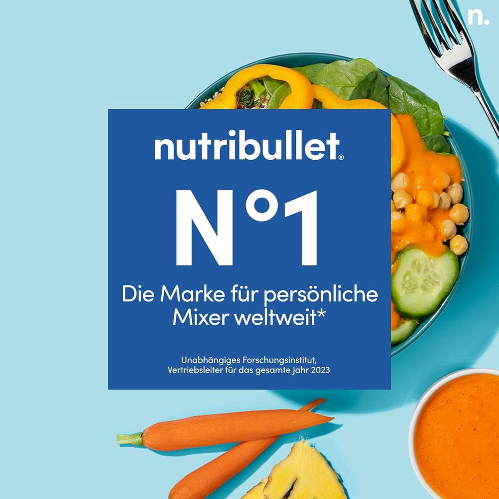 Blender osobisty Nutribullet, mikser Der Leistungsstärkste Mixer Für Eine porcja, silnik 1000 Watt Und Leiser, 900 ml Becher Aus Tritan Renew, Leuchtende Touch Bedienknöpfe, Dunkel Grau Bucatarie Naty Shop
