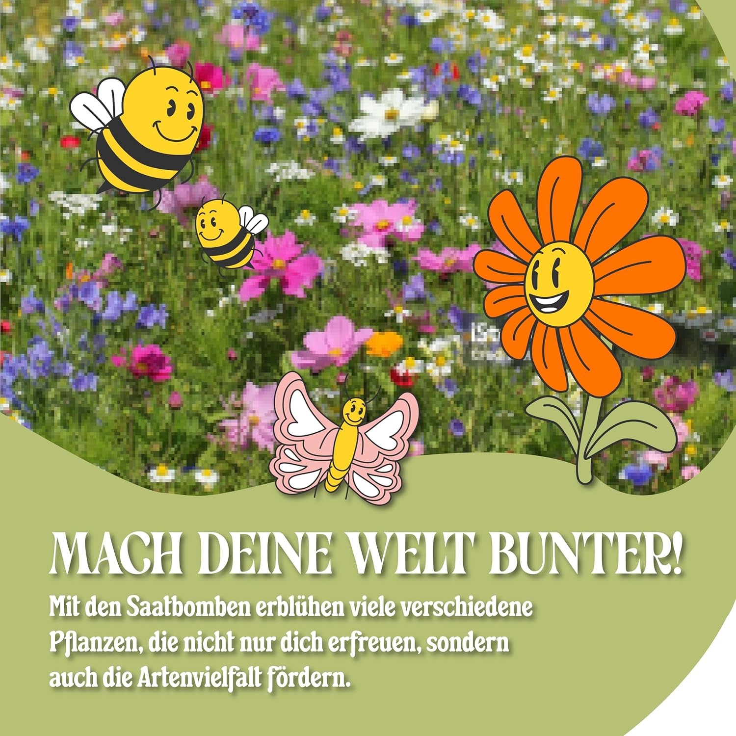 LouMaxx 10x3 ręcznie robiony zestaw bomb z nasionami, prezent w formie bomby z nasionami, nasiona kwiatów jako upominki na przyjęcia, zrównoważone nasiona na upominki dla dzieci, ekologiczne kulki do sadzenia z ponad 50 rodzajami nasion kwiatów