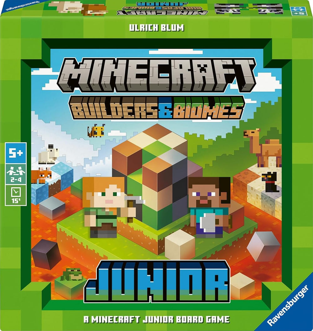 Ravensburger 24615 Minecraft Builders & Biomes Junior - Joc cooperativ pentru copii de la 5 ani în sus, pentru 2-4 jucători