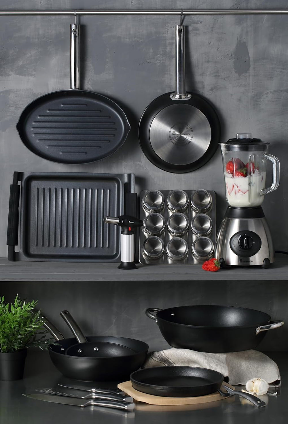 Masterpro Foodies - blachy do pieczenia na 6 muffinów - Równomierne rozprowadzanie ciepła - Wykonane ze stali węglowej - Spód zapobiegający zatarciu - Wyjmowane i łatwe do mycia Blachy i formy do pieczenia Naty Shop