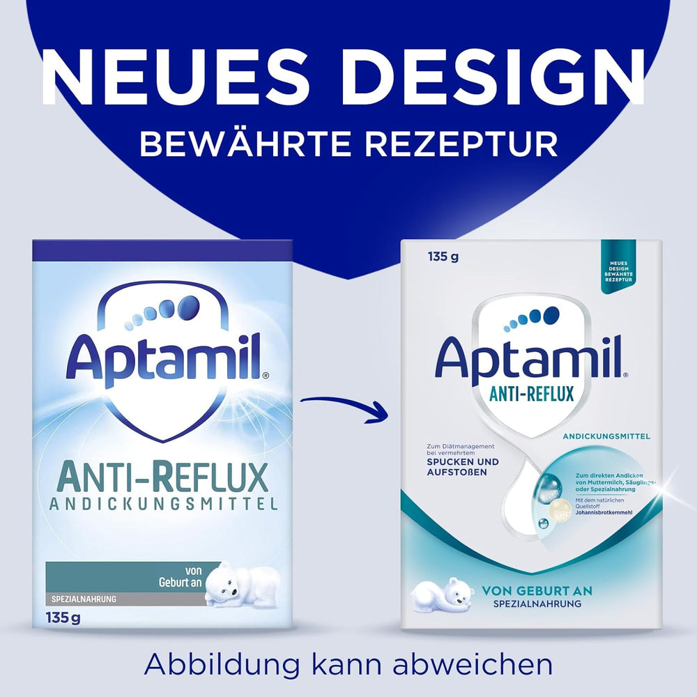 Aptamil Anti-Reflux - Kompletna formuła od urodzenia Zarządzanie dietą Wymioty i zarzucanie pokarmu Pokarm dla niemowląt Mleko w proszku 6 x 135g