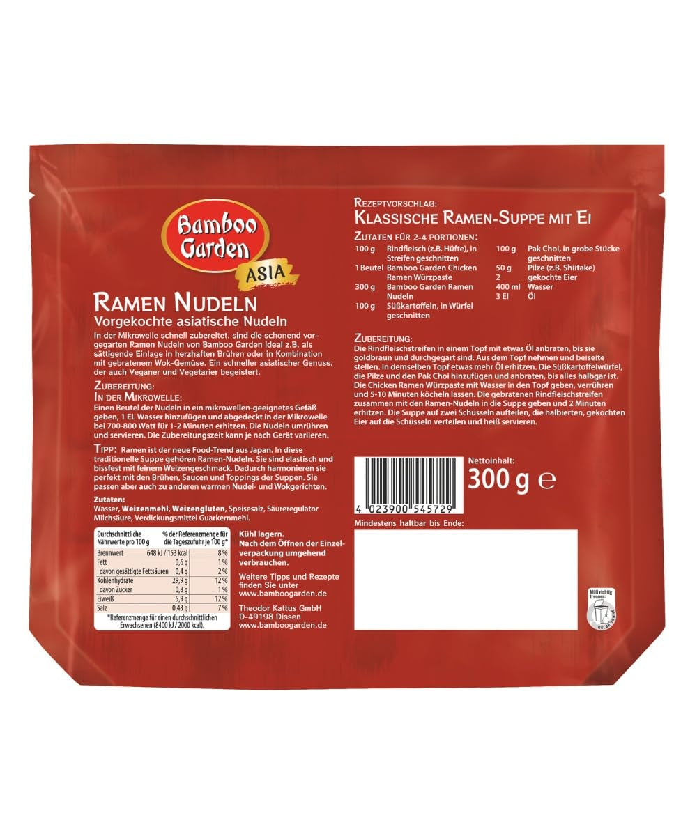 Ogród Bambusowy - Gotowy Makaron Ramen | Gotowe w 2 minuty | Weganie | 300g w opakowaniu