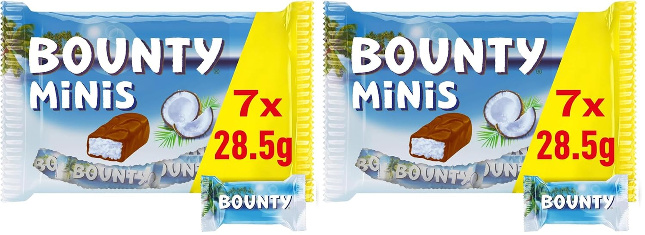 Opakowanie zbiorcze czekolady Bounty Minis, mini batoniki czekoladowe Fine Coconut, 227 g, pomysł na prezent czekoladowy, opakowanie zbiorcze czekolady