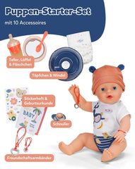 BABY Born Emma în stil junglă - Păpușă de 43 cm înălțime - 10 funcții Inclusiv accesorii și rochiță în culori unisex - Funcționează fără baterii - Potrivit pentru copii cu vârsta de 3 ani și peste Papusi Naty Shop