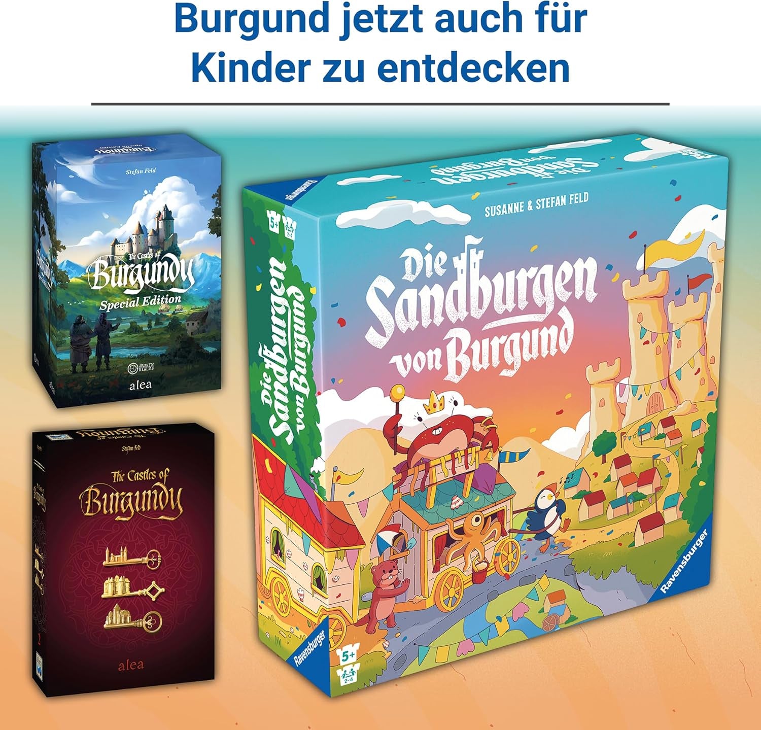Ravensburger 24687 Burgundy Sandcastles - Gra dla dzieci od 5. roku życia, dla 2-4 graczy