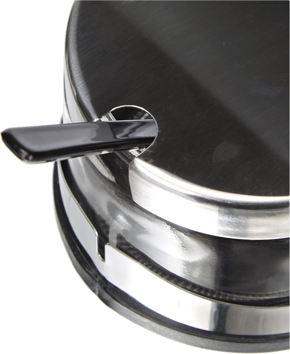 Zahărniță Clasica, 250 ml, cu lingură, oțel inoxidabil, argintiu/transparent, 13 x 10 x 9 cm, 2 bucăți