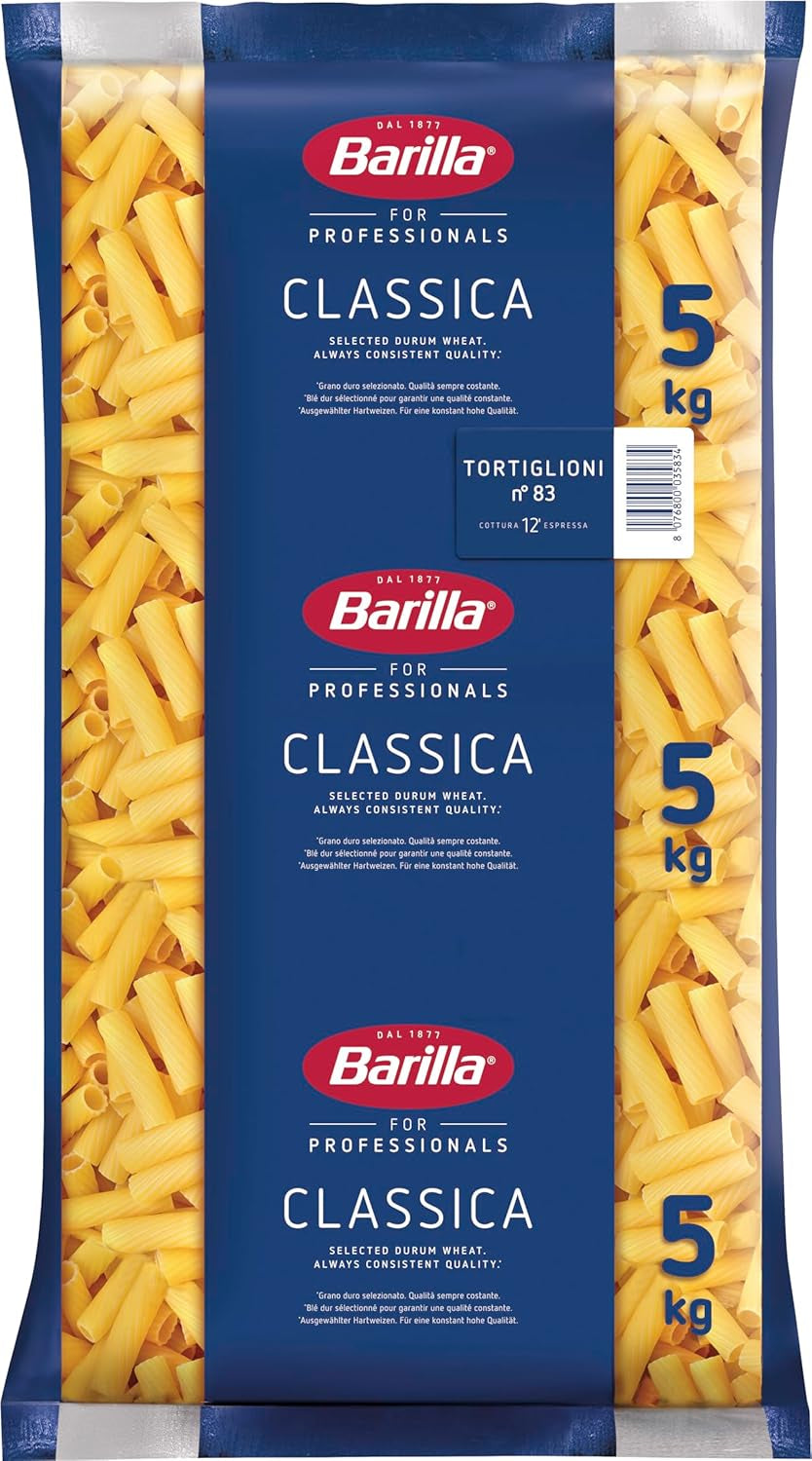 Tortiglioni Barilla Makaron z pszenicy durum n. 83 – Opakowanie 1 szt. (1x5kg)