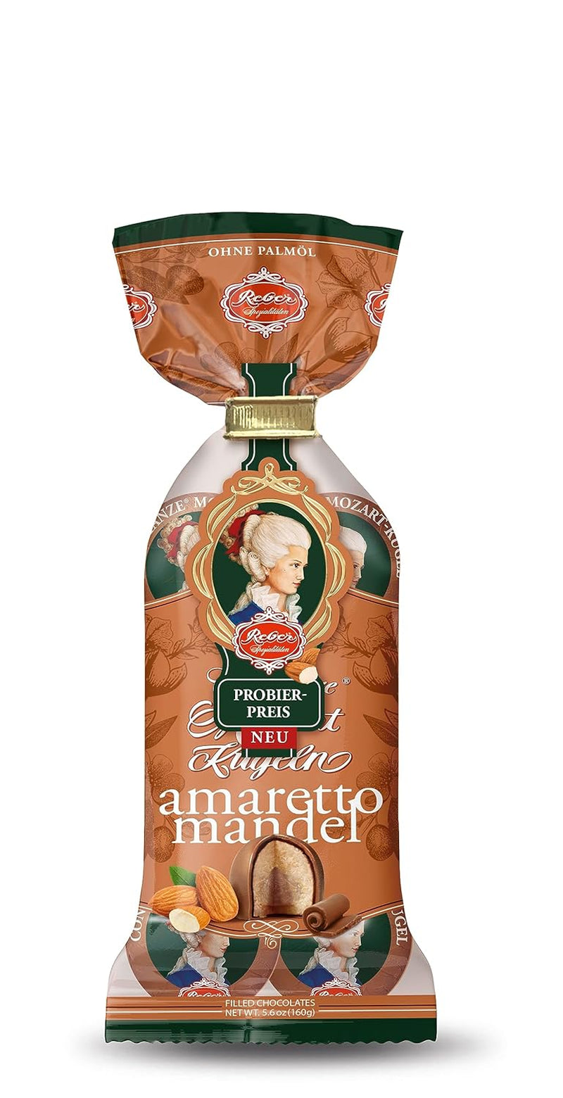 Kulki Reber Mozart z gorzką czekoladą, opakowanie 6 szt. z marcepanem i nugatem, wegańskie - 1 x 120 g