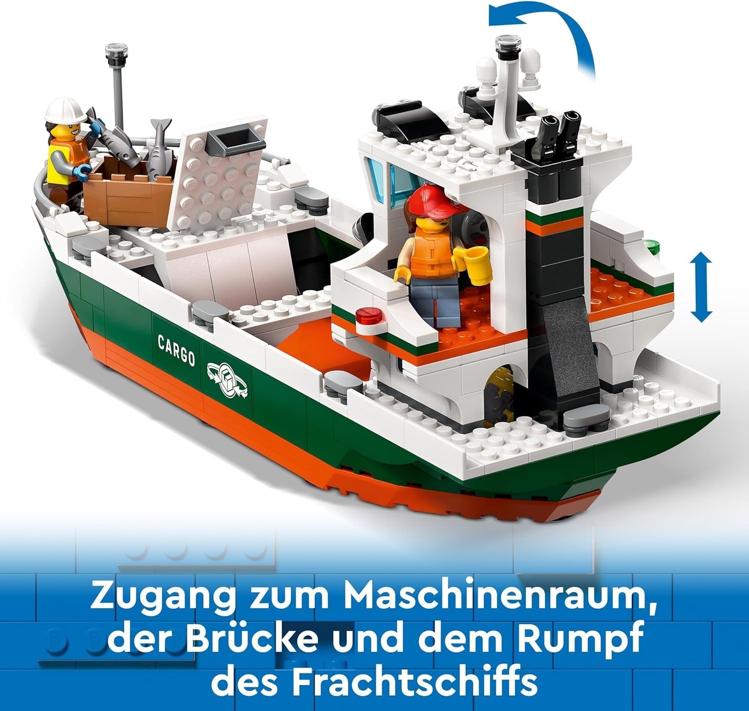 LEGO City port ze statkiem towarowym, zabawka do budowania dla chłopców i dziewcząt od 8 lat, pomysł na prezent dla dzieci, dźwig kontenerowy, zabawkowy statek i 8 minifigurek 60422 Zestawy do budowania Besuche den LEGO-Store