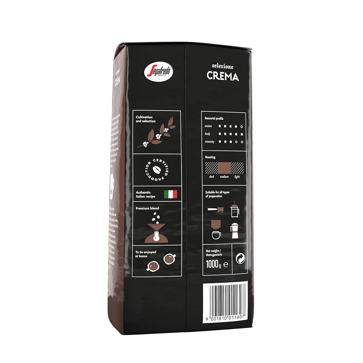 Segafredo Zanetti Selezione Crema Fasole, pachet de 6 (1 x 1 kg)