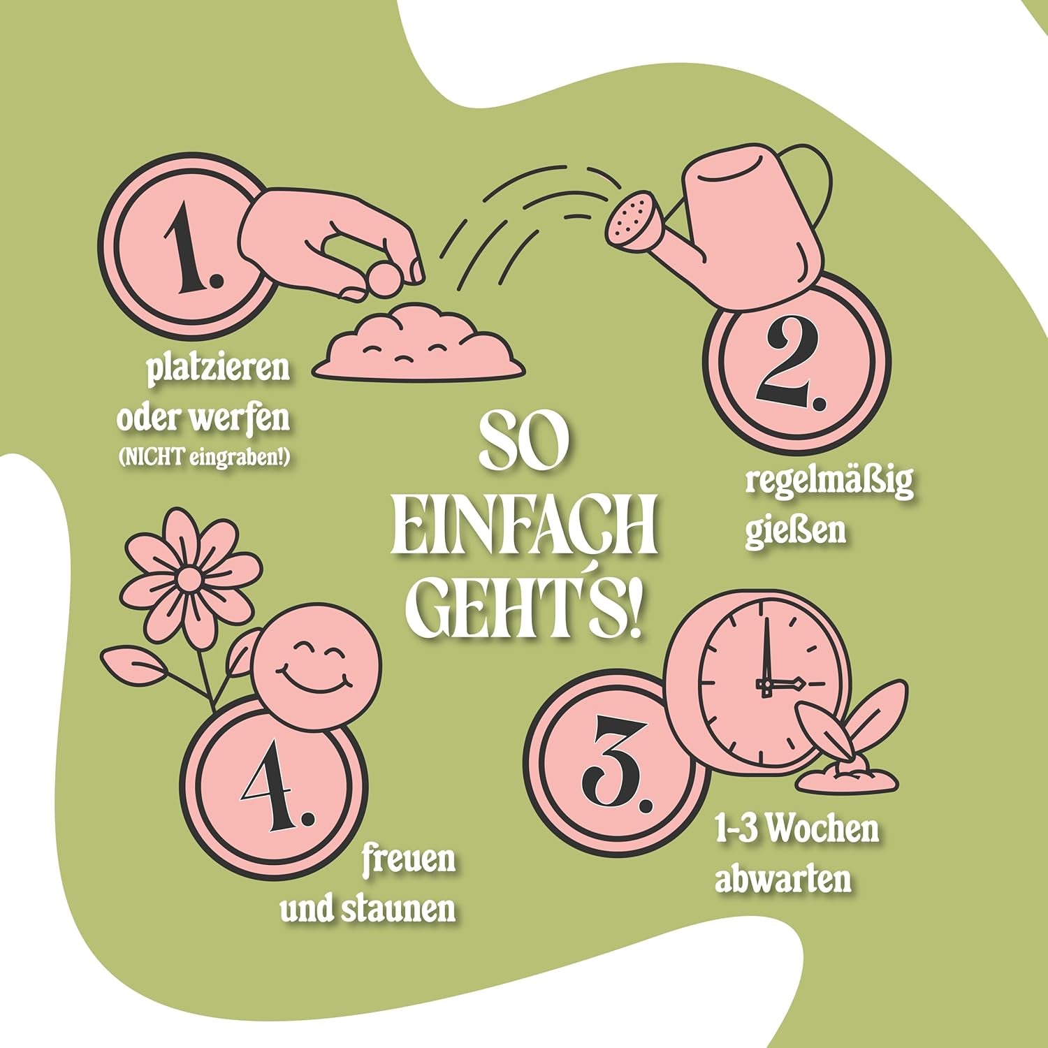 LouMaxx 10x3 ręcznie robiony zestaw bomb z nasionami, prezent w formie bomby z nasionami, nasiona kwiatów jako upominki na przyjęcia, zrównoważone nasiona na upominki dla dzieci, ekologiczne kulki do sadzenia z ponad 50 rodzajami nasion kwiatów