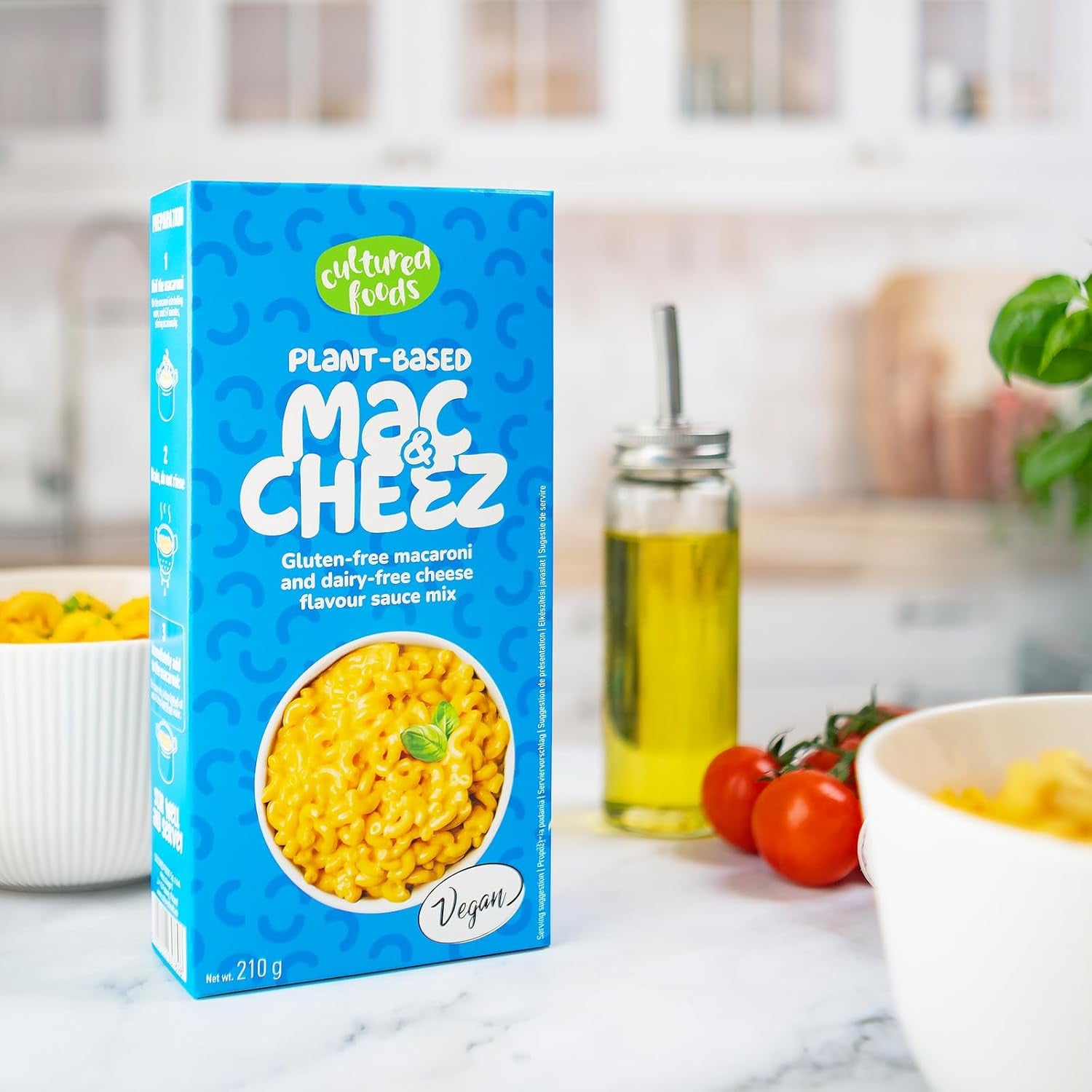 Cultured Foods Wegański zestaw 3-er Wegański makaron z serem, sosem Gouda, sosem Cheddar, Laktosefrei Glutenfrei MAC i CHEEZ CHEATCHEEZ