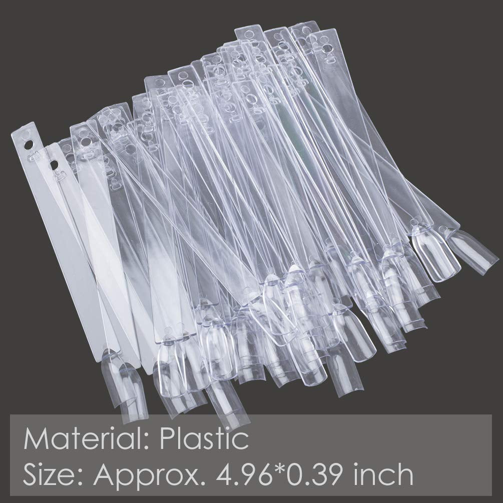 150 Stück Nail Art Tips Ring Stick,  Transparent Farbe Karte Platten Nagellack Display Ring Sticks, Nagel Salon Übungen Display Nail Tips