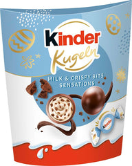 Kinder Balls Milk & Crispy Bits Sensations 90g – Kulki z mlecznej czekolady z nadzieniem mlecznym i kawałkami kakao – Wielkanocna czekolada, Wielkanocne słodycze – Wielkanocny prezent i pamiątka