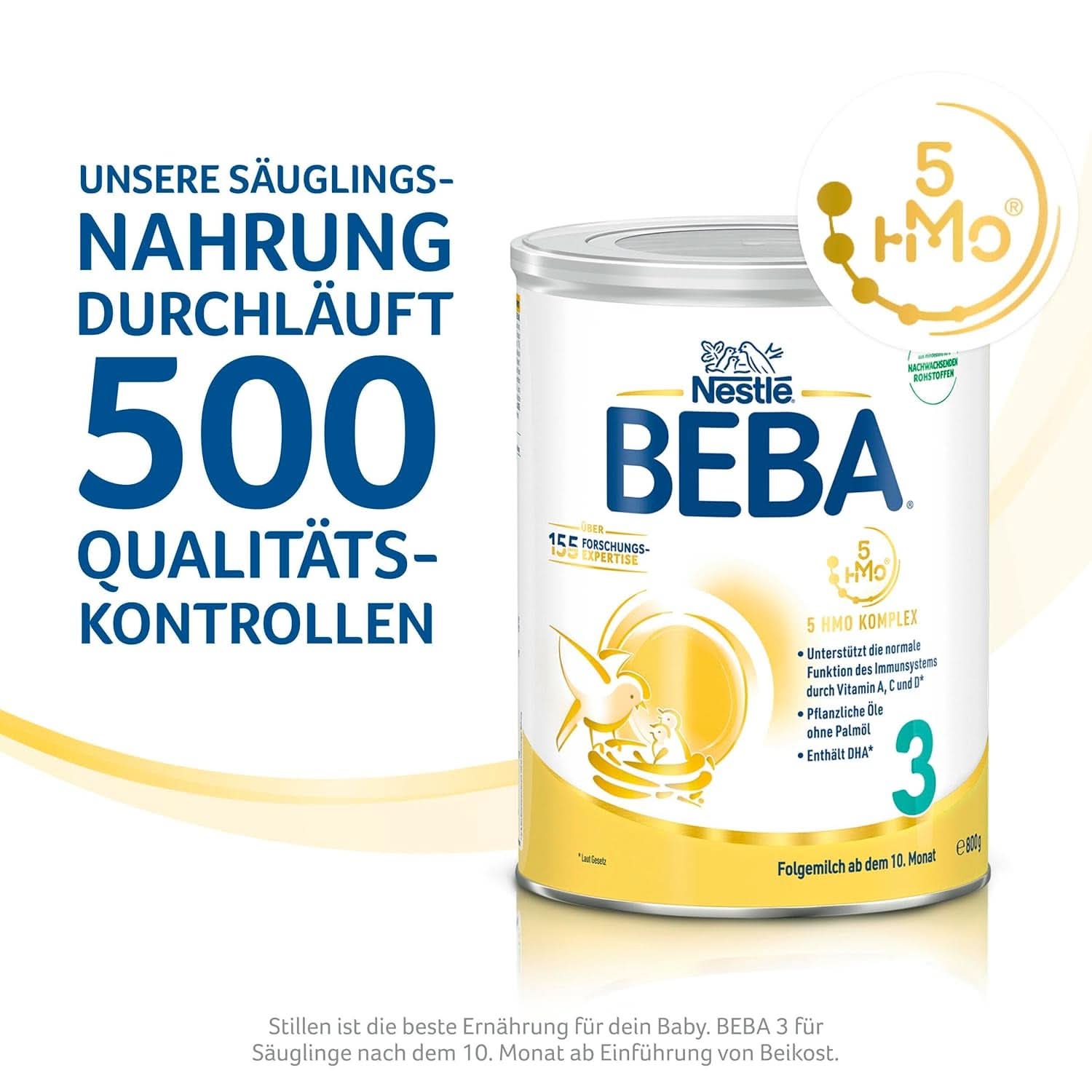 Nestle BEBA 2 Mleko następne w proszku po 6 miesiącu, z kompleksem 5 HMO, tylko laktozą, bez oleju palmowego, opakowanie 3 szt. (3 X 800 G) Matka i Dziecko Naty Shop