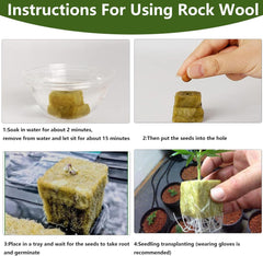 50 szt. Maty do uprawy z wełny mineralnej, kostki wełny mineralnej, izolacji z wełny mineralnej, maty do uprawy z wełny mineralnej z nożyczkami i rękawiczkami do uprawy bezglebowej, hydroponiki i przesadzania