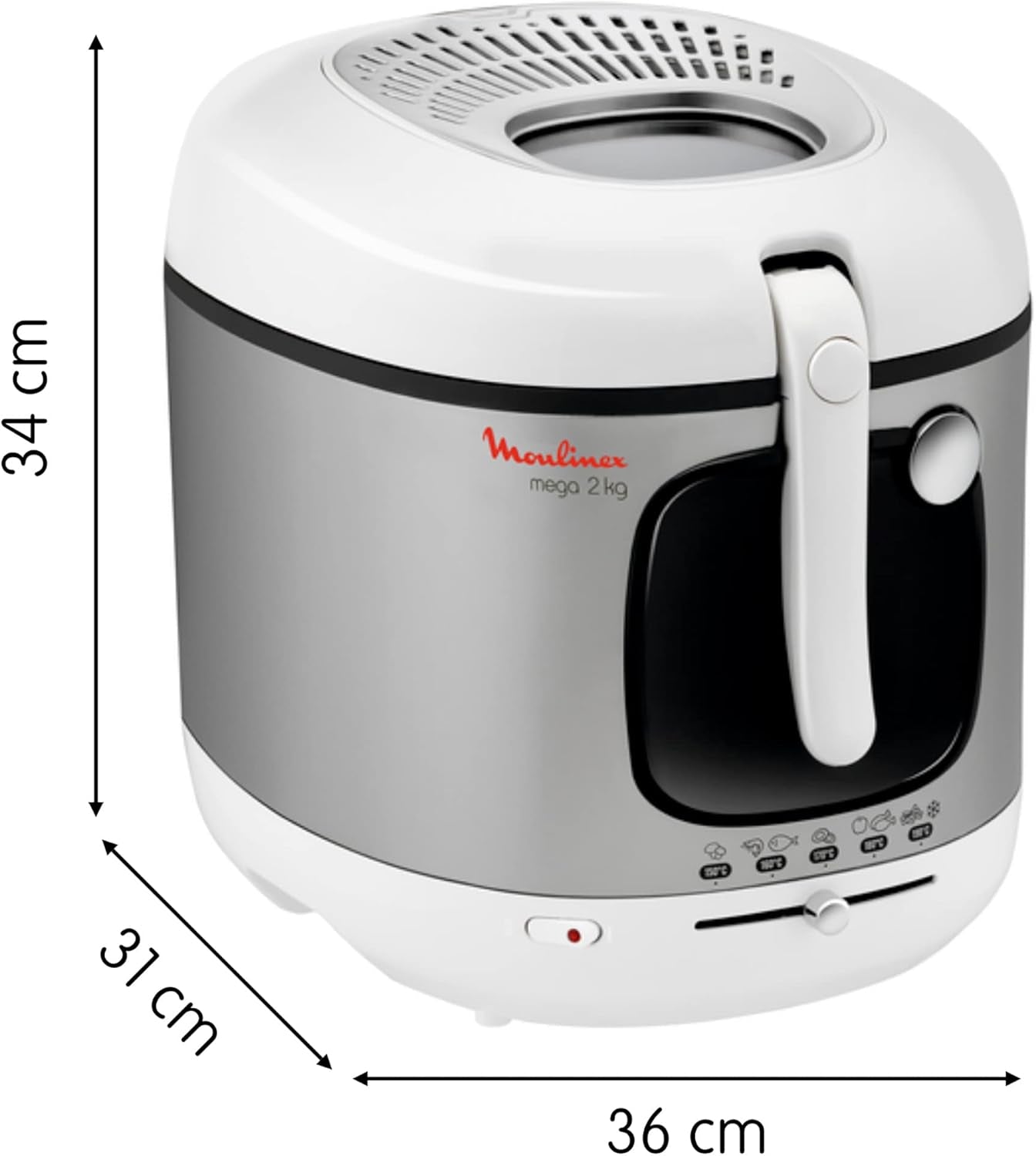 Frytownica AM4800 Mega 2Kg, frytkownica olejowa, filtr zapachów, 1800 W AGD Naty Shop