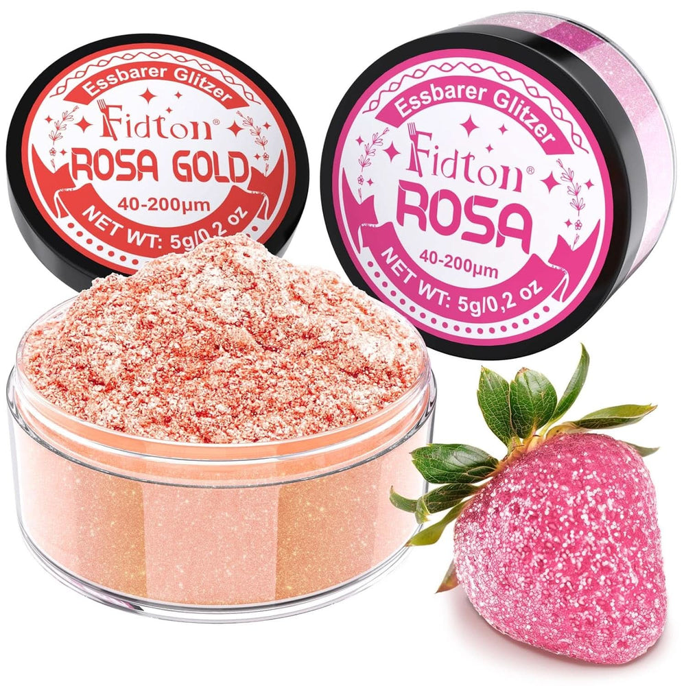 Brokat jadalny, proszek, 5 gramów Glitter Naty Shop RoseGold i Pink