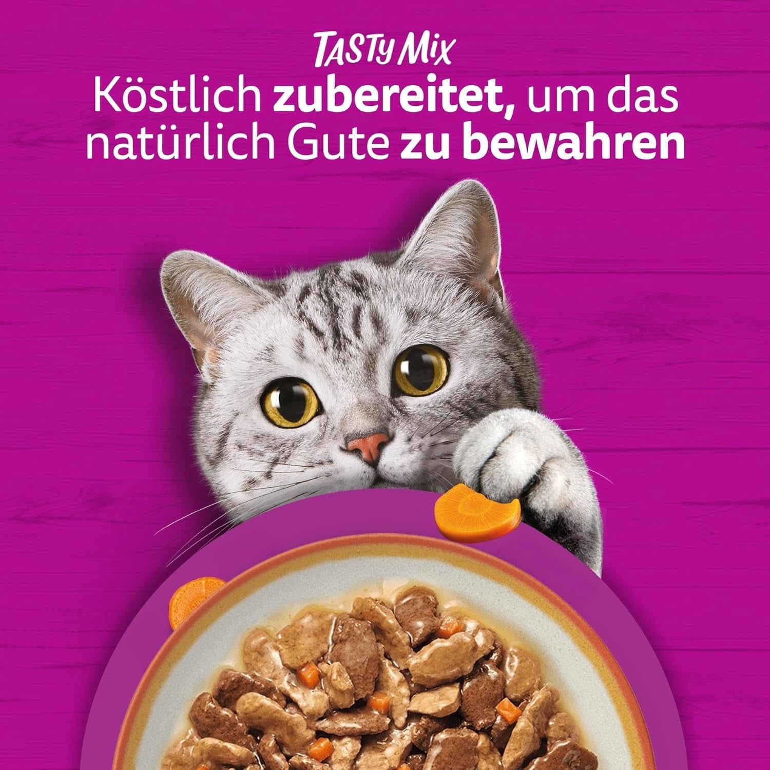 Hrană umedă Whiskas Adult 1+ Colecția Tasty Mix Country în sos, 84 pliculețe, 84 x 85g (1 pachet vrac) – Hrană umedă de înaltă calitate pentru pisici adulte