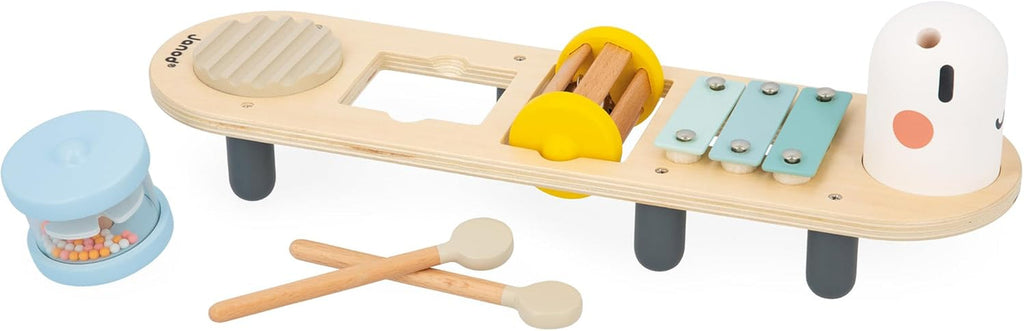 Janod - Șenile muzicale Sweet Cocoon - 5 activități muzicale pentru copii - Educație muzicală timpurie - Jucărie din lemn FSC - De la 12 luni, J04058 Jucarii Bebe Naty Shop