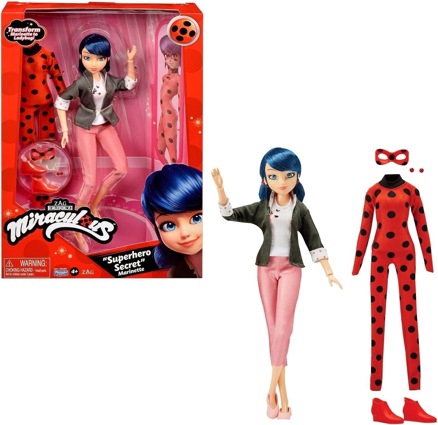 Bandai - Miraculous Ladybug - Păpușă de îmbrăcat 26 cm cu două ținute - Ladybug - P50355 Papusi Naty Shop Titlu implicit