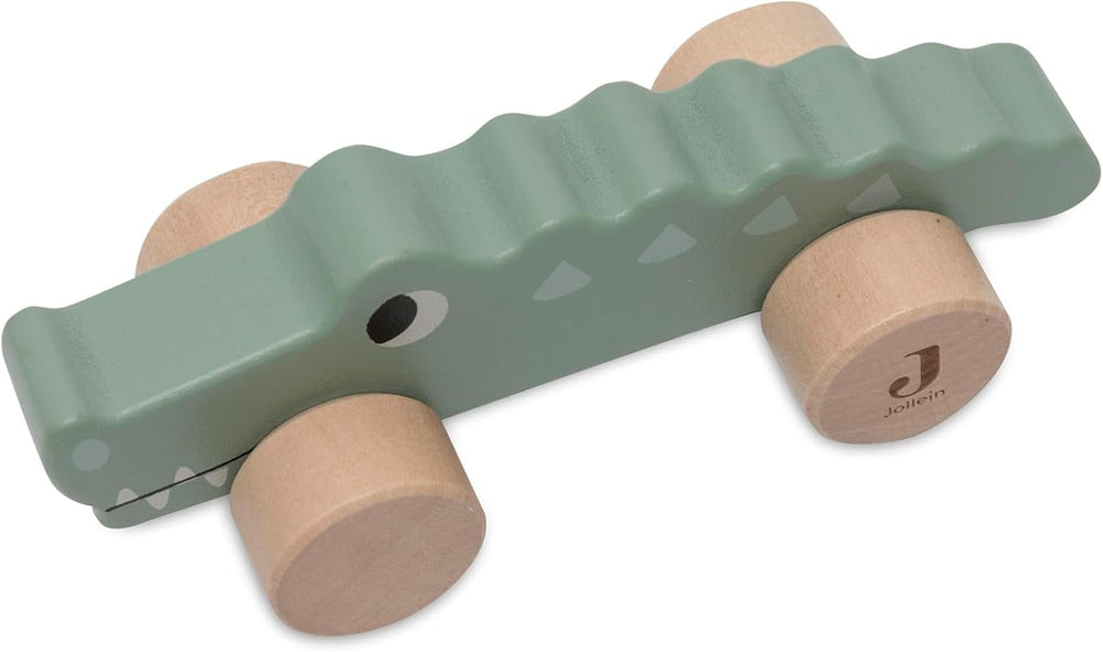 Jollein 112-001-67090 Jucărie din lemn pe roți, verde Jucarii Bebe Naty Shop