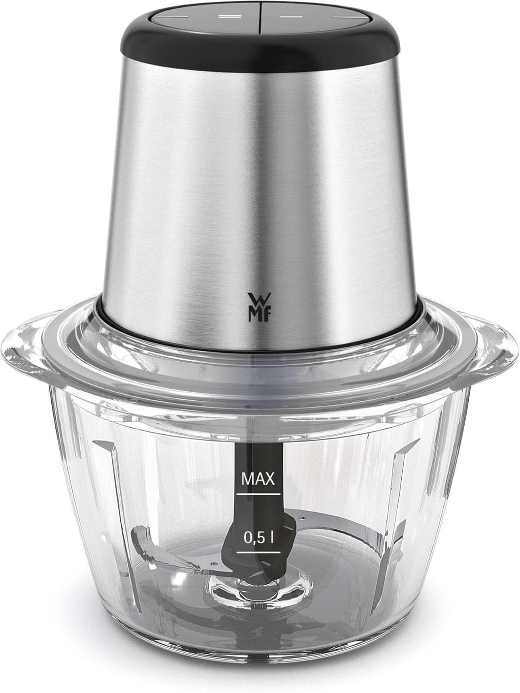 WMF Kult X Edition Zerkleinerer Elektrisch Mit Glasbehälter, Blitzhacker 320 W, 2 Geschwindigkeitsstufen, Großer Mixbehälter, Cromargan Matt Bucatarie Naty Shop