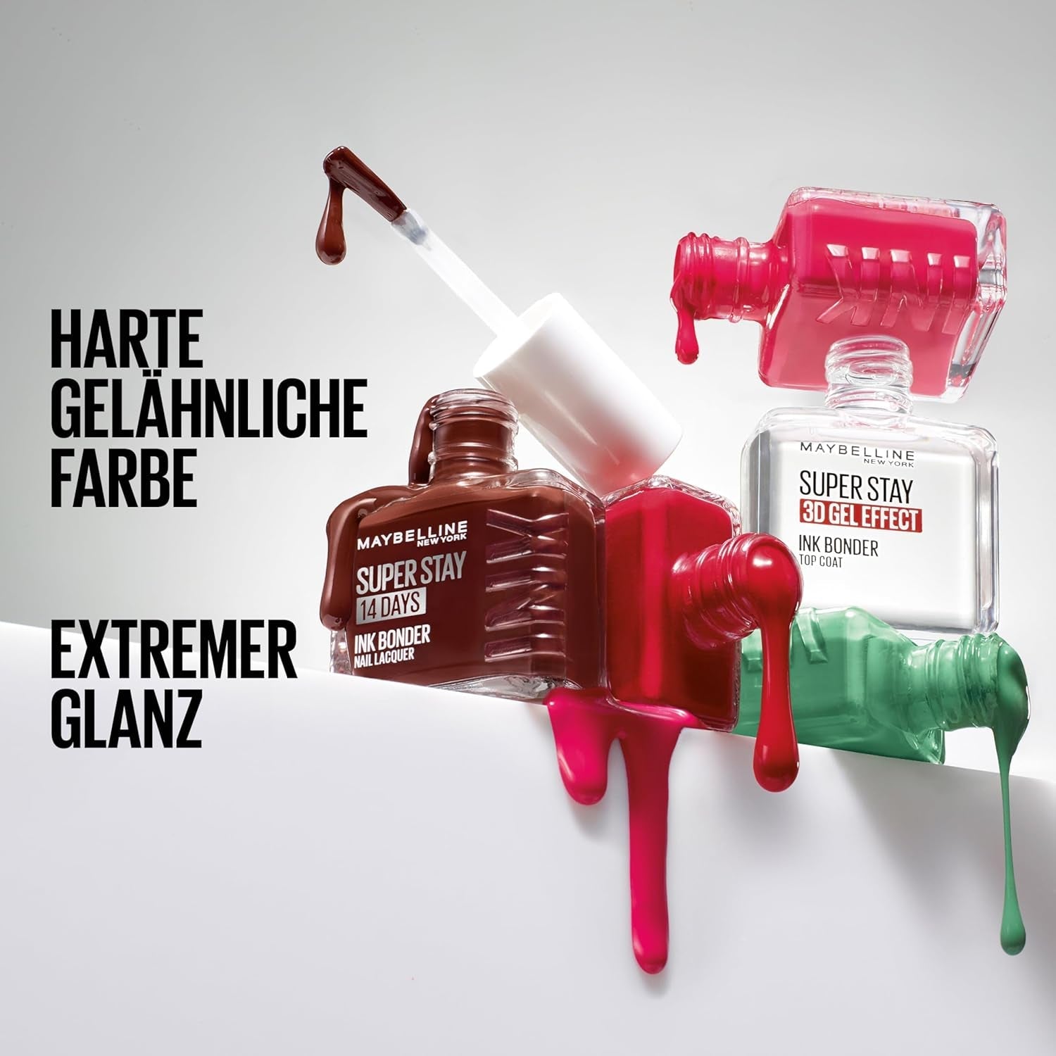 Oja Maybelline New York Super Stay Ink Bonder 180 Rose Fuchsia – ojă de lungă durată pentru unghii puternice și culoare intensă, 12,3 ml