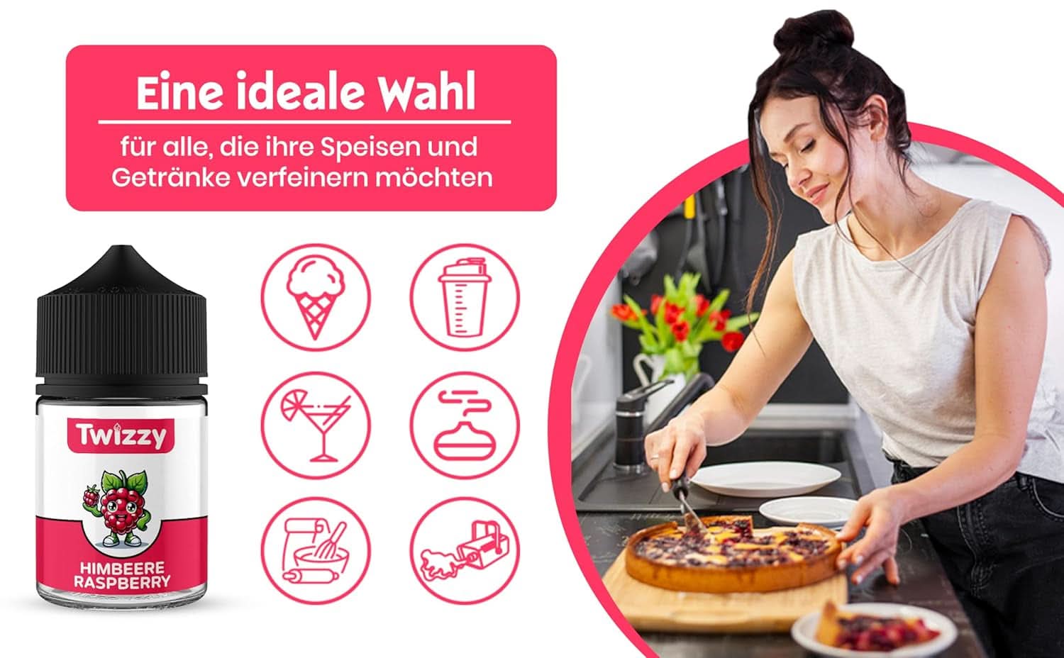 Twizzy o intensywnym smaku malinowym, 60 mililitrów Arome Naty Shop