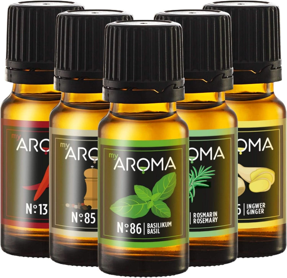 Myaroma | Zestaw: Las i łąka - Czysty naturalny aromat o smaku owocowym i o smaku owocowym (5 x 10 ml) | Bezcukrowa i niesłodzona patelnia grillowa Naty Shop ze słodzikami