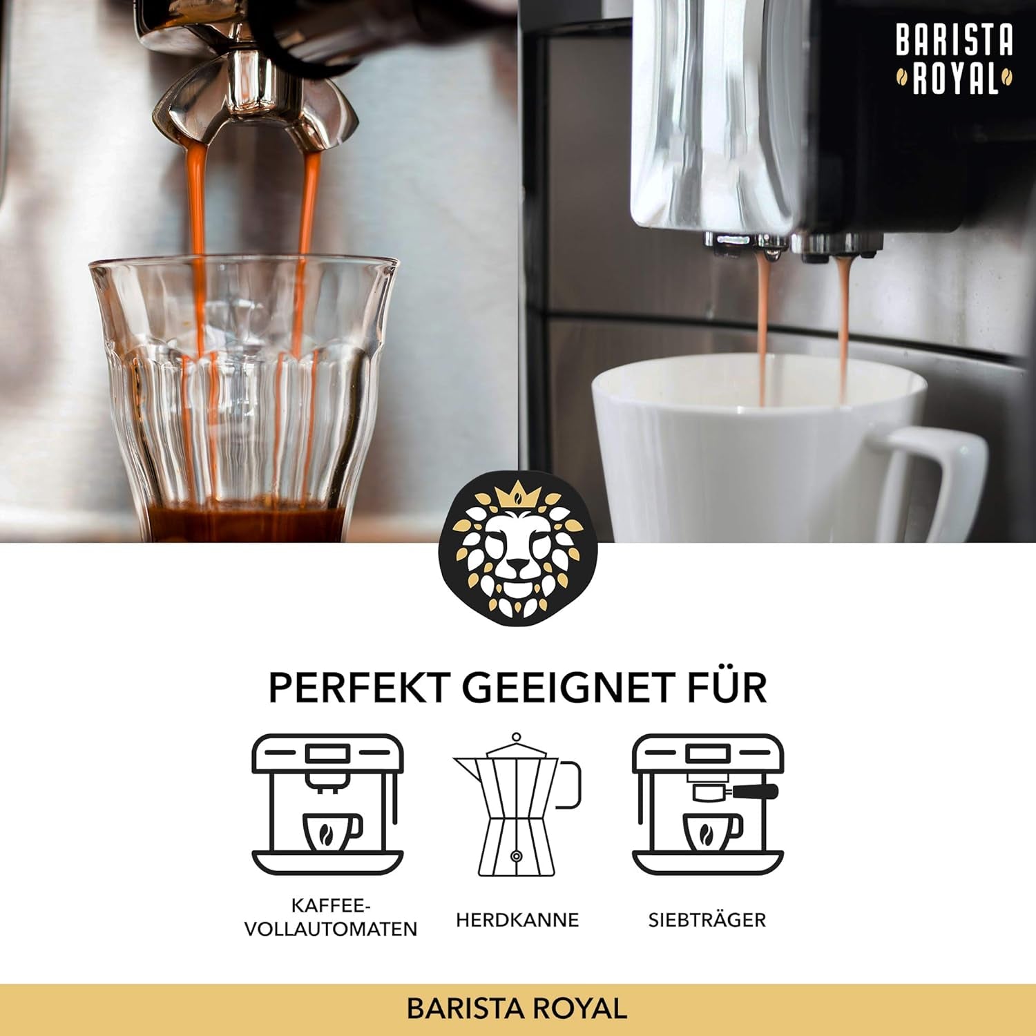 Set de mostre boabe de espresso 4 x 350g boabe de espresso | Pachet Discovery/Pachet de mostre | Robusta și Arabica | Ideal pentru aparate complet automate și portafiltru | BARISTA ROYAL
