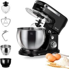 MPM - Planeten-Küchenmaschine Mit 2 Rührschüsseln 4 i 5 Liter - 1600W Küchenmaschine - Schwarz Matka i Dziecko Naty Shop Mrk-21