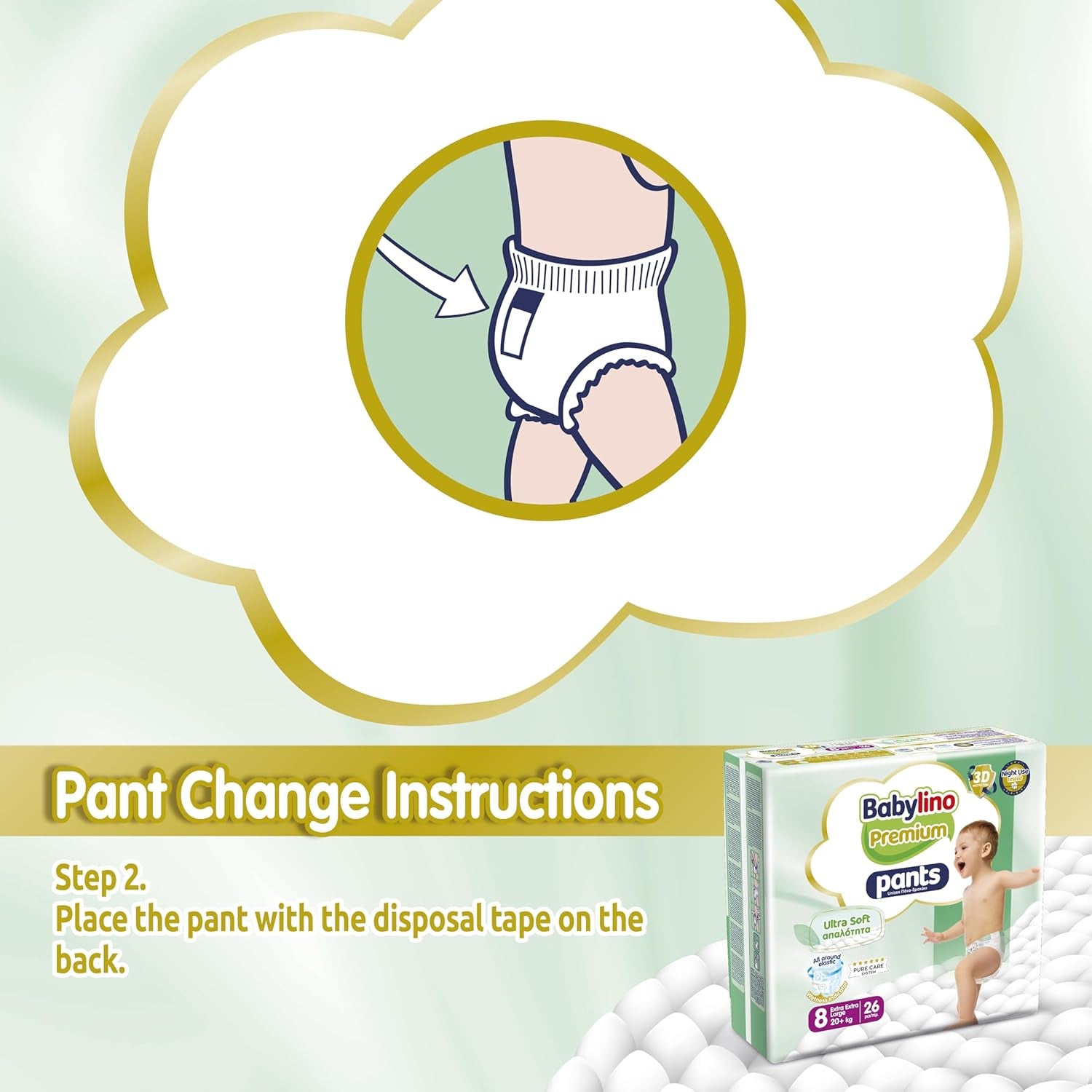 Spodnie Premium rozmiar 8 z ultramiękkim filtrem, XXL (20+ kg), 104 sztuki