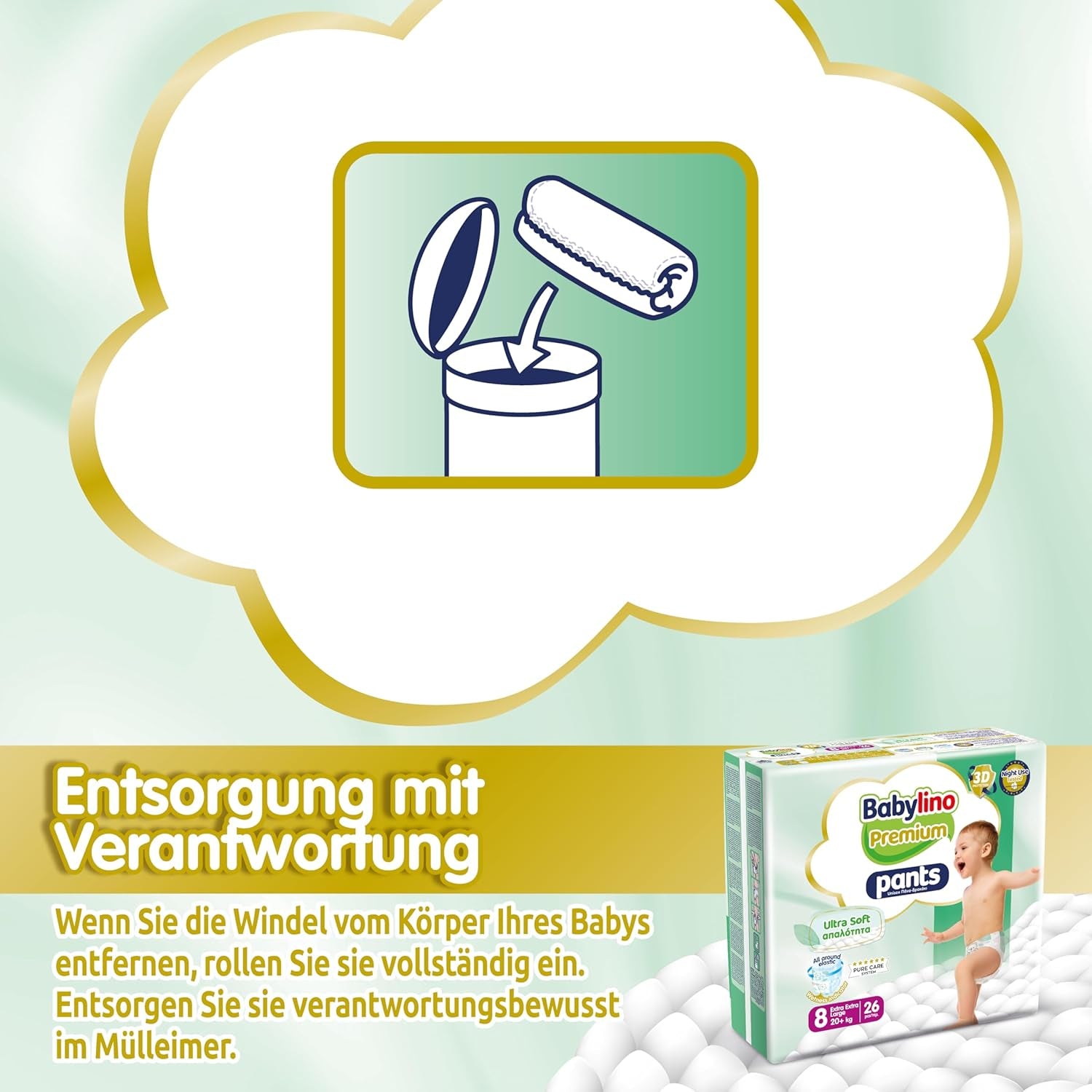 Spodnie Premium rozmiar 8 z ultramiękkim filtrem, XXL (20+ kg), 26 sztuk