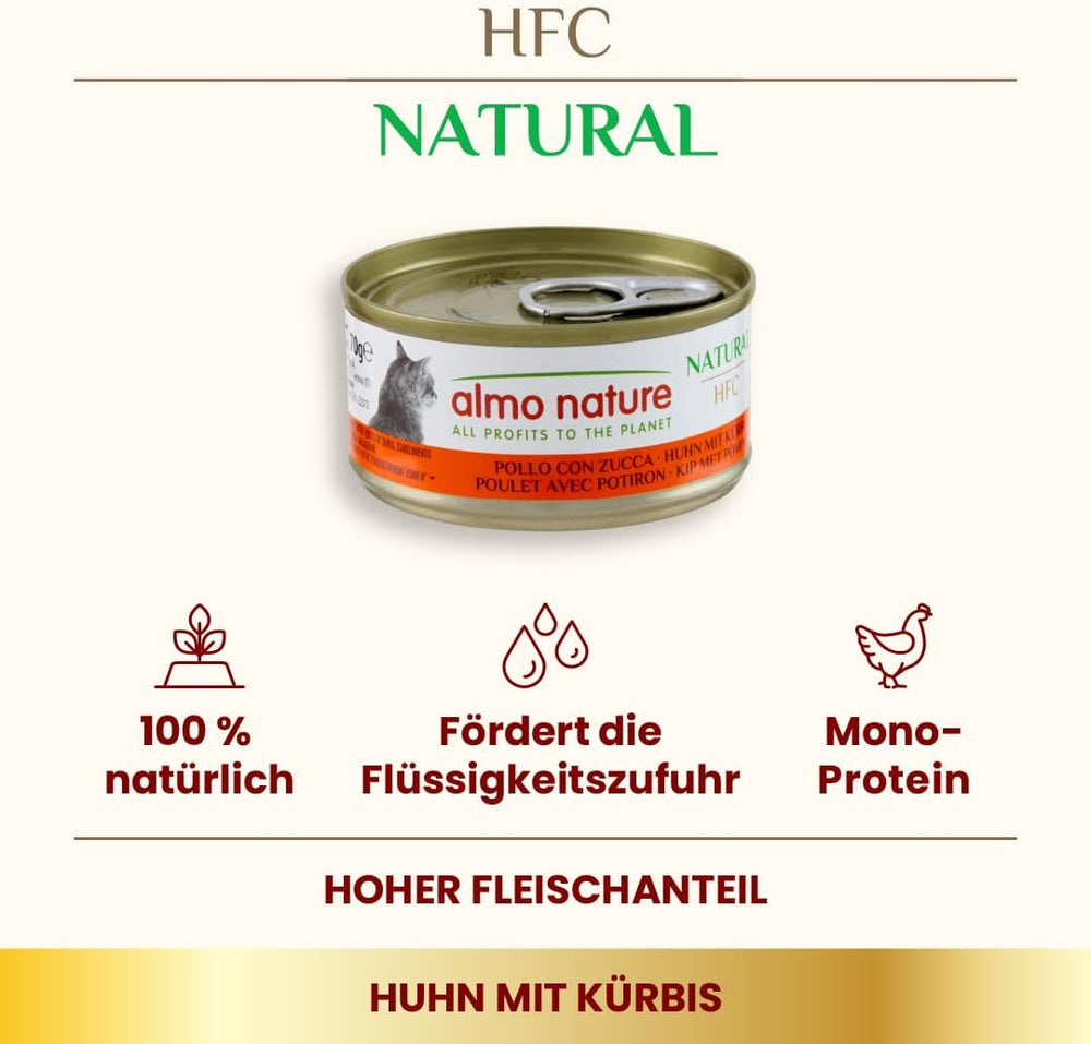 Almo Nature HFC Hrană umedă naturală pentru pisici - Rețete asortate cu pui - 6 x 70g