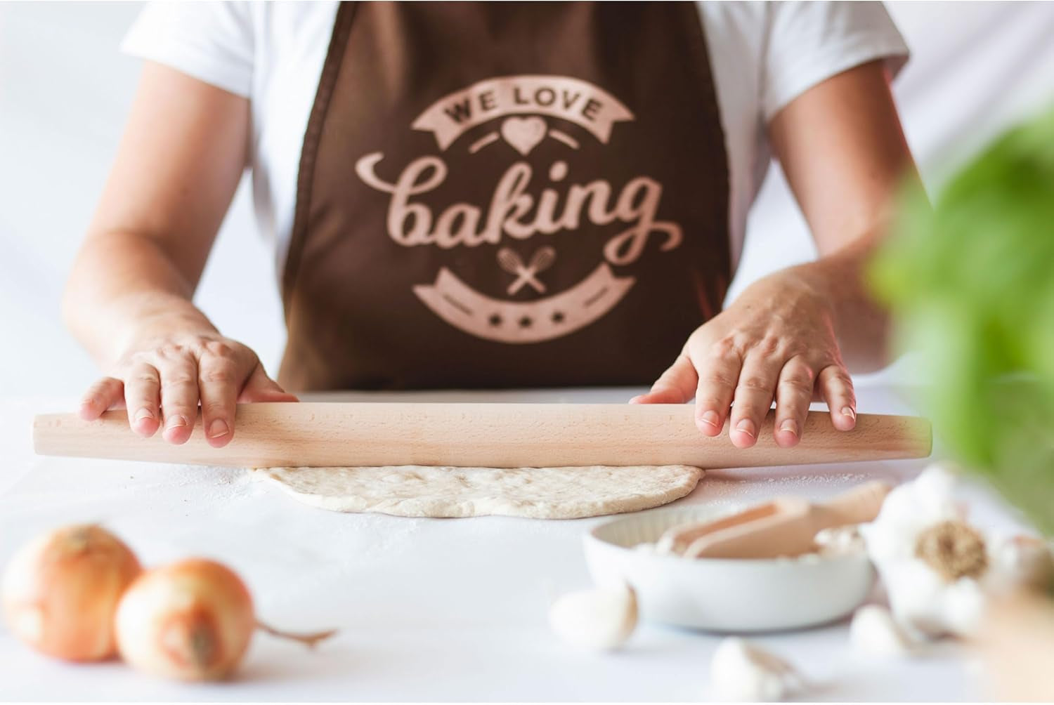 Städter Pizzarolle aus Buchenholz mit einem Durchmesser von 3,3 cm - Länge 45,5 cm - idealny do wałkowania ciasta