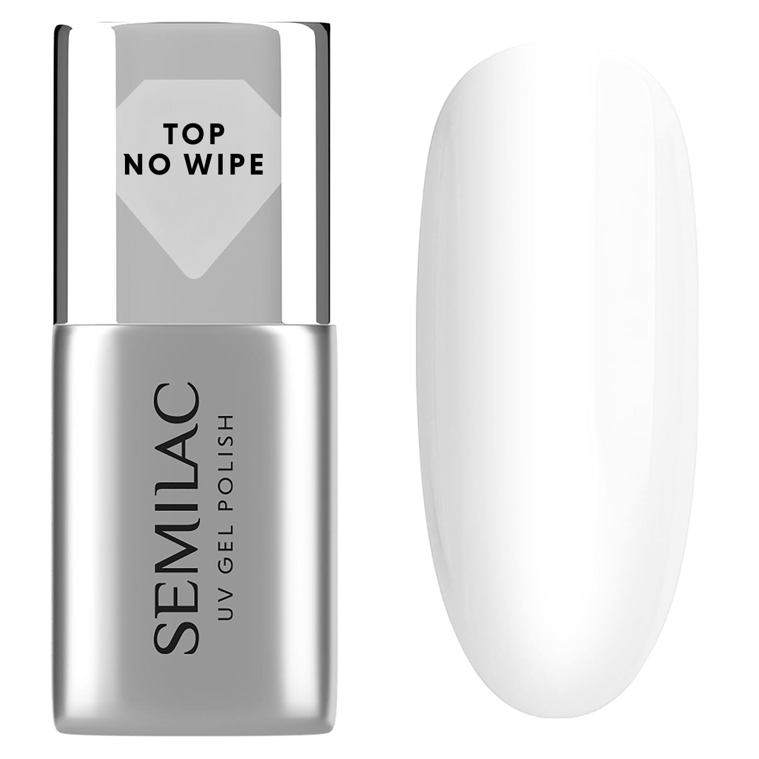 Semilac Top Coat Lakier Do Paznokci 7ml, Innowacyjny, UV/LED, Lakier Hybrydowy, Błyszczące Wykończenie, Chroni, Transparentny