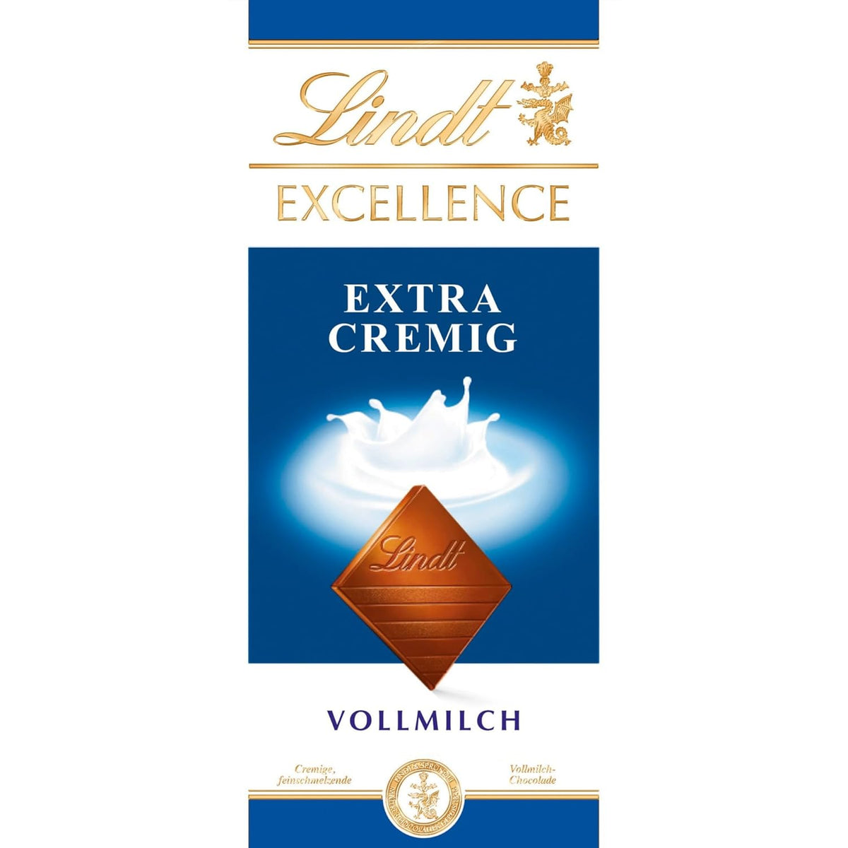 Lindt EXCELLENCE Ekstra kremowa czekolada mleczna | Batonik 100g | Wyśmienita, mleczna czekolada premium o kremowym, mlecznym smaku | Intensywny i trwały aromat | Czekoladowy prezent