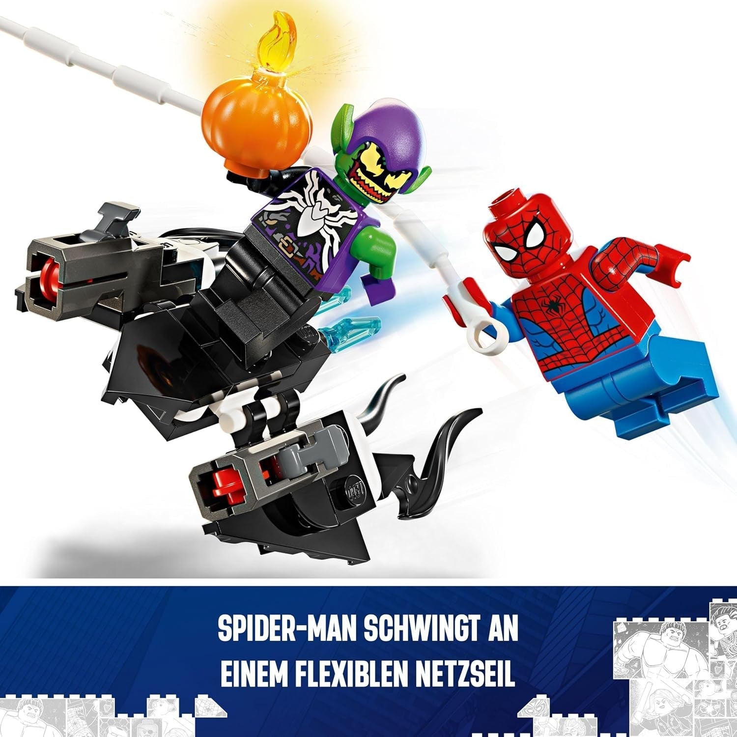 LEGO Marvel Spider-Man Samochód wyścigowy i Venom Green Goblin, Spider-Man do odgrywania ról Zabawka z figurkami superbohaterów i samochodem do zbudowania, prezent dla dzieci, chłopców i dziewcząt w wieku 7 lat 76279 Zestawy do budowania Szukaj sklepu LEGO