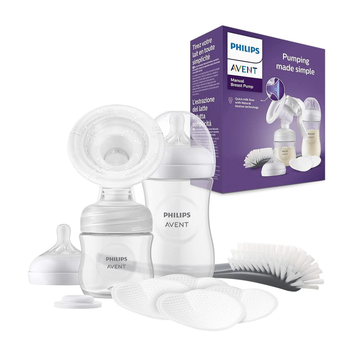 Philips Avent Handmilchpumpe - Einfaches Abpumpen, Mit Natural-Motion Technologie, Bpa-Frei (Modell SCF430/01) Akcesoria przezroczyste Żywność i karmienie piersią Bebe Naty Shop Zestaw startowy