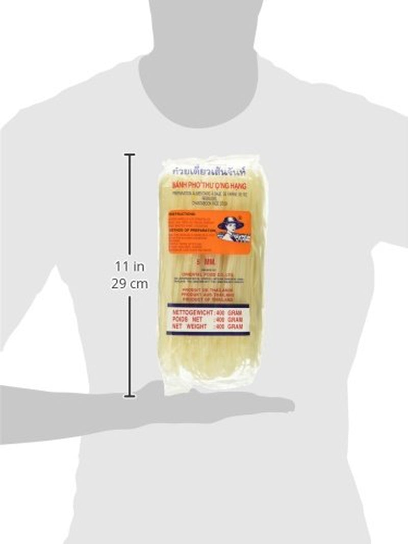 Makaron ryżowy - tajski makaron ryżowy o szerokości 5 mm, wykonany z mąki ryżowej - 17 x 400g