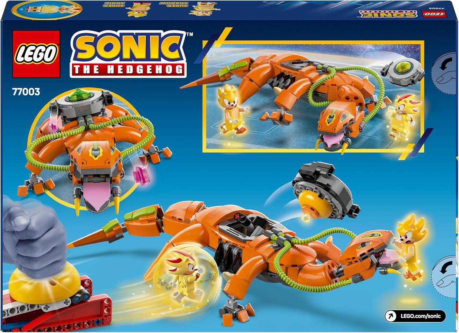 LEGO Sonic the Hedgehog Super Shadow kontra. Biolizard, zabawka dla graczy, prezent dla chłopców i dziewcząt, kolekcjonerski zestaw dla dzieci i fanów gier wideo z figurkami 77003 Zestawy do budowania Besuche den LEGO-Store