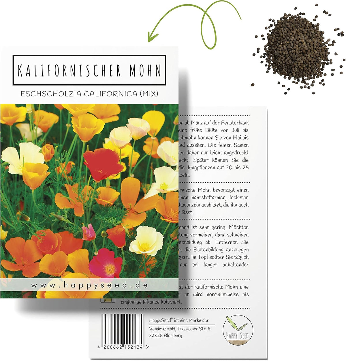 California Poppy Seed Mix (Eschscholzia californica) - Piękne kwitnące maki o długim okresie kwitnienia na kolorową łąkę kwietną (California Poppy)