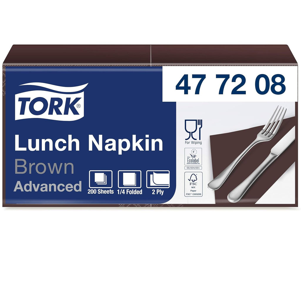 Tork 477840 Șervețele de prânz Lime / Șervețele din 2 straturi pentru mâncăruri mici sau gustări / Calitate avansată / 10 X 200 (2000) șervețele de hârtie / 32.6 X 33 Cm (L X l) / 1/4 pliere