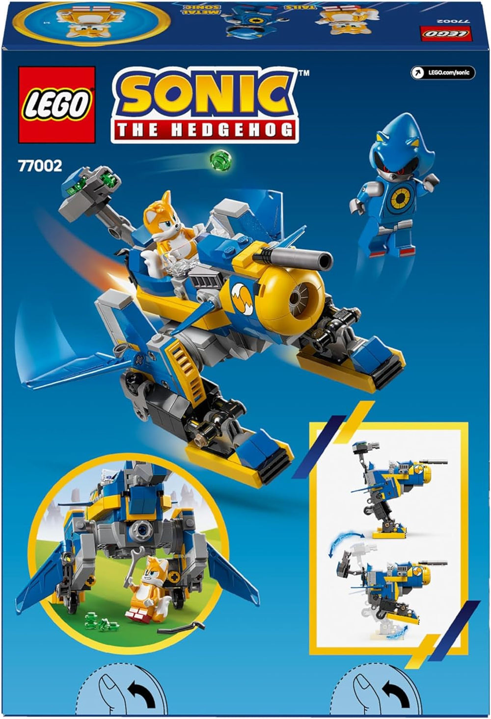 LEGO Sonic the Hedgehog Cyclone kontra. Metal Sonic — kolekcjonerska zabawka Mechy z 2 minifigurkami z gier wideo — pomysł na prezent dla chłopców i dziewcząt od 8. roku życia oraz nastoletnich fanów gier 77002 Zestawy do budowania Besuche den LEGO-Store