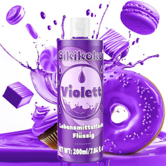Colorant alimentar - Gikikoko 200ml colorant alimentar lichid, foarte concentrat, colorant alimentar pentru copt, macaroane, prăjituri, jeleu, fondant, prăjituri, slime DIY (violet)